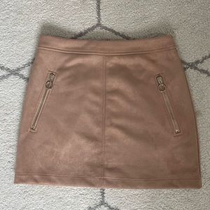 High Waist Faux Suede Mini Skirt